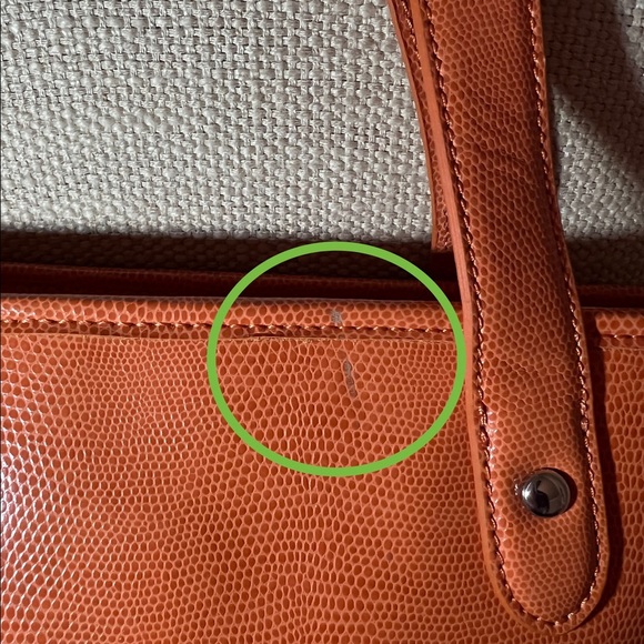 PRICE DROP*Make offer* LAUREN Ralph Lauren Orange Snake Skin Pattern Purse - Picture 13 of 16